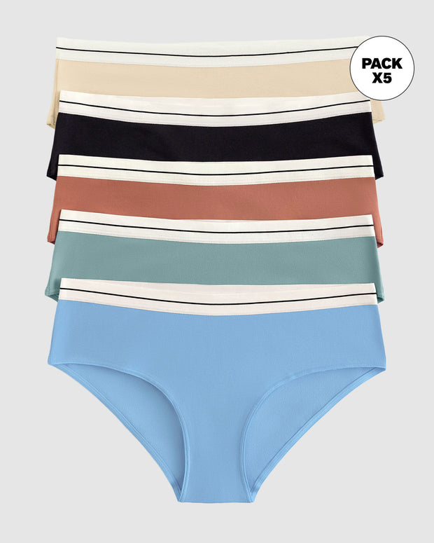 Paquete x 5 bragas estilo culotte#color_s18-estampado-verde-azul-terracota