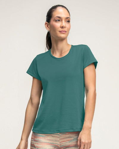 Camiseta deportiva de secado rápido y silueta semiajustada#color_632-verde