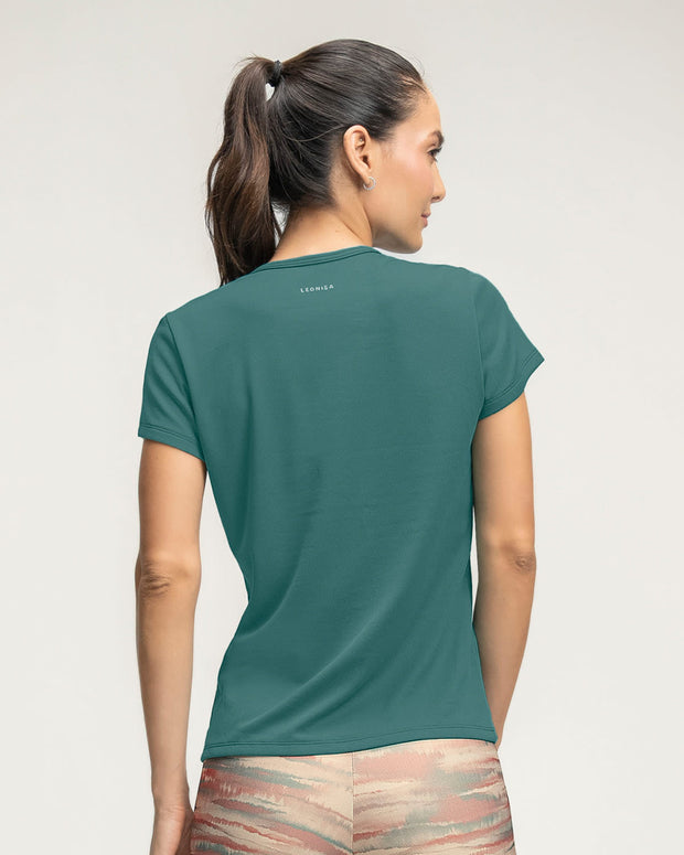 Camiseta deportiva de secado rápido y silueta semiajustada#color_632-verde