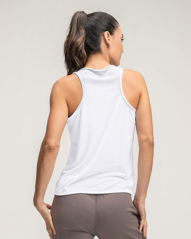 Camiseta deportiva de secado rápido y silueta semiajustada para mujer#color_000-blanco