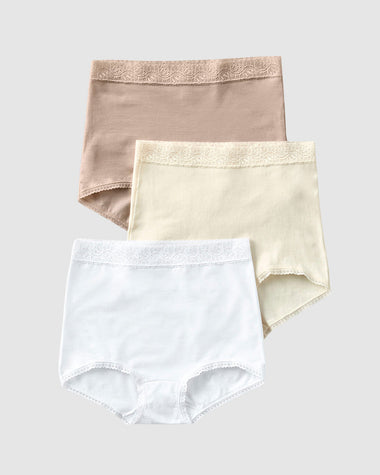 3 confortables bragas clásicas ajuste y cubrimiento total#color_984-beige-blanco-marfil