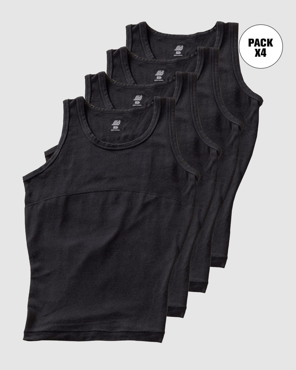 Paquete x 4 camisetas con compresión moderada en abdomen y zona lumbar en algodón elástico