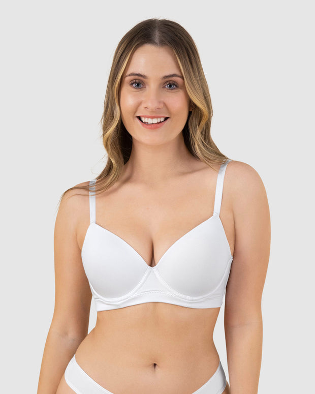 Sujetador triangular de push up medio y espalda ancha#color_000-blanco