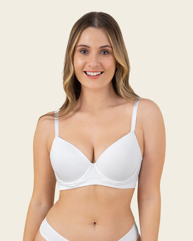 Sujetador triangular de push up medio y espalda ancha#color_000-blanco