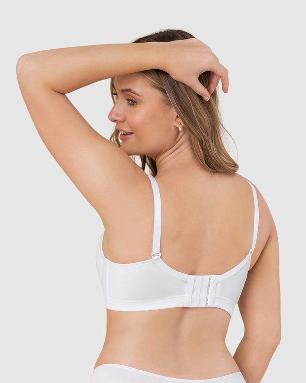 Sujetador triangular de push up medio y espalda ancha#color_000-blanco