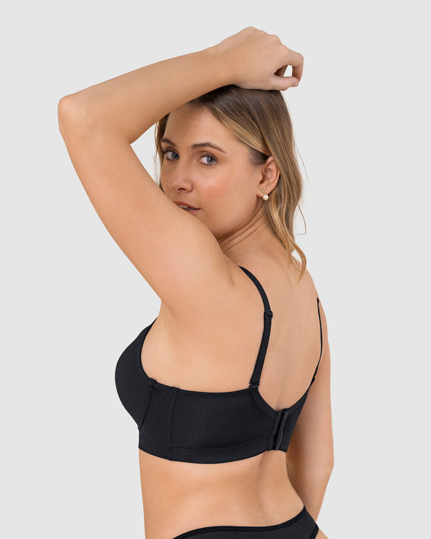 Sujetador triangular de push up medio y espalda ancha#color_700-negro