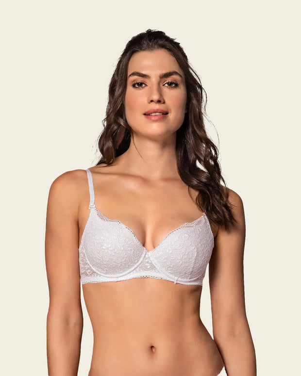 Sujetador push up suave en encaje#color_000-blanco