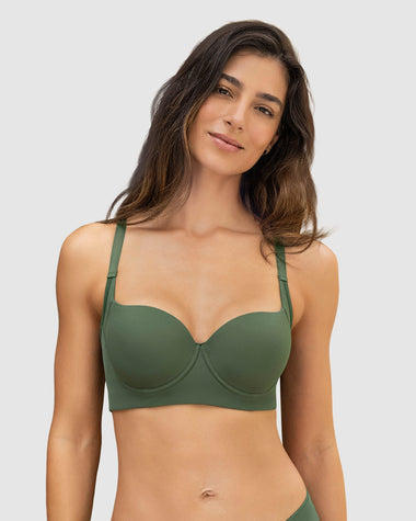 Sujetador triangular con cubrimiento de sisa y espalda#color_611-verde