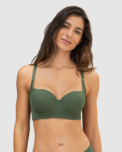 Sujetador triangular con cubrimiento de sisa y espalda#color_611-verde