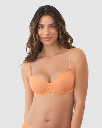 Sujetador copa lisa con aros y push up incorporado#color_263-naranja