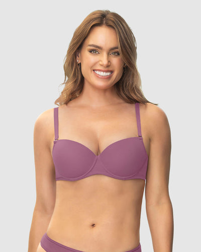 Sujetador copa lisa con aros y push up incorporado#color_402-morado-claro