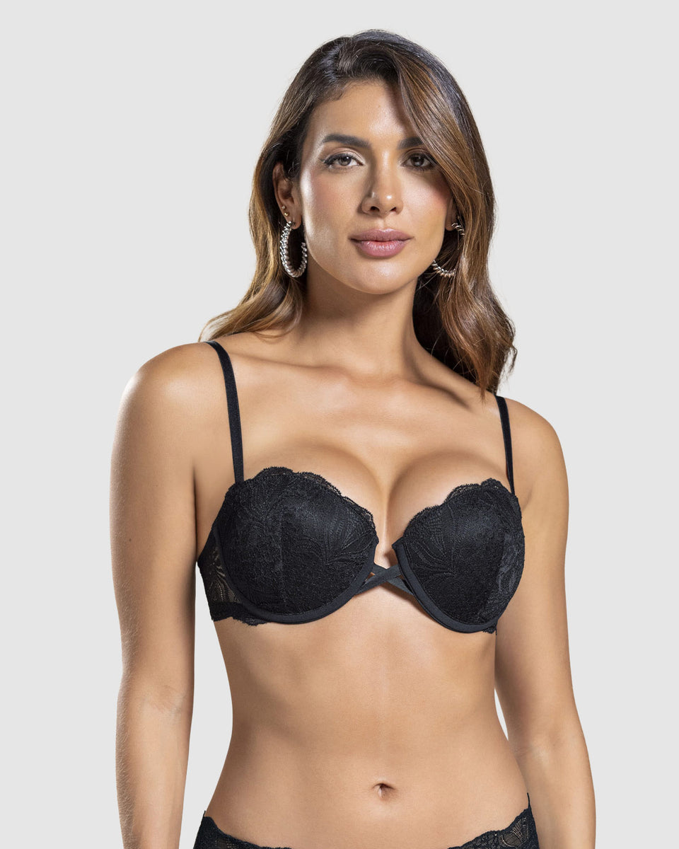 Sujetador de push  up alto incorporado, aro libre