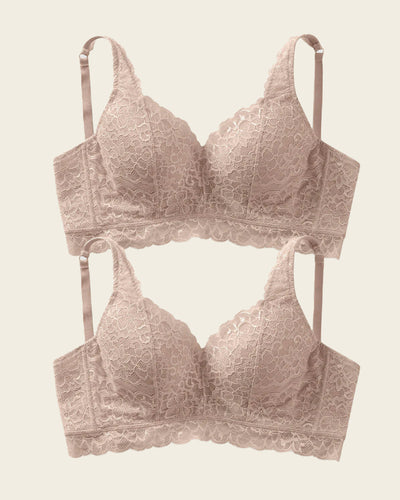 Paquete x 2 sujetadores en encaje ideales para pecho pesado Sexy Support#color_802-habano-claro