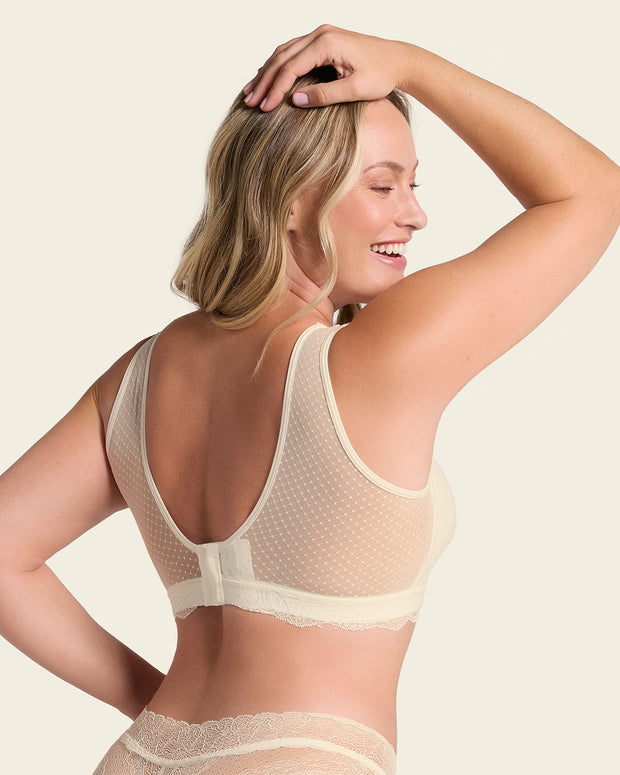 Bralette multiusos sexy siempre en encaje ideal para prótesis de mastectomía#color_253-marfil