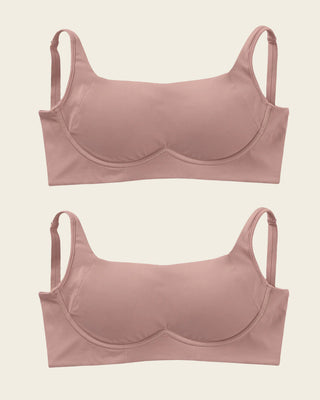 Paquete x 2 sujetadores sin aro ultracómodos de alto soporte y cubrimiento Everyday Bra#color_281-palo-de-rosa