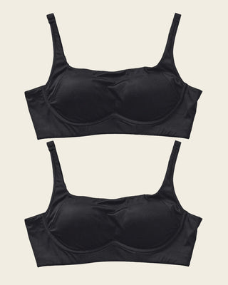 Paquete x 2 sujetadores sin aro ultracómodos de alto soporte y cubrimiento Everyday Bra#color_700-negro