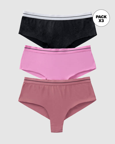 Braguita tiro bajo paquete x 3 ultracómodos#color_s16-negro-rosado-salmon