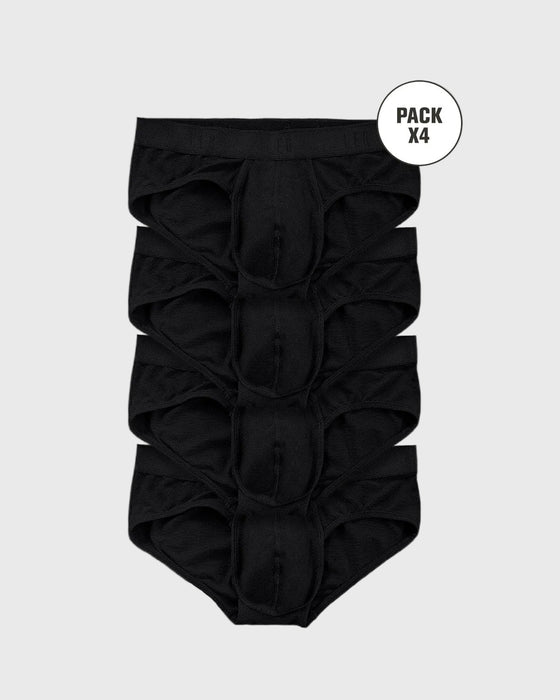 Paquete x 4 bóxers brief de alta transpiración en microfibra ideales para uso diario#color_700-negro