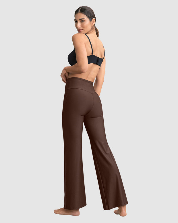 Legging bota recta con compresión de abdomen#color_875-habano-oscuro