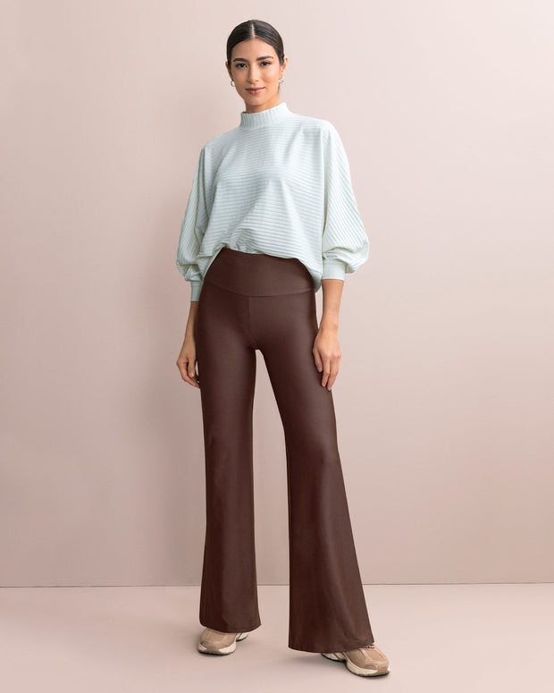 Legging bota recta con compresión de abdomen#color_875-habano-oscuro