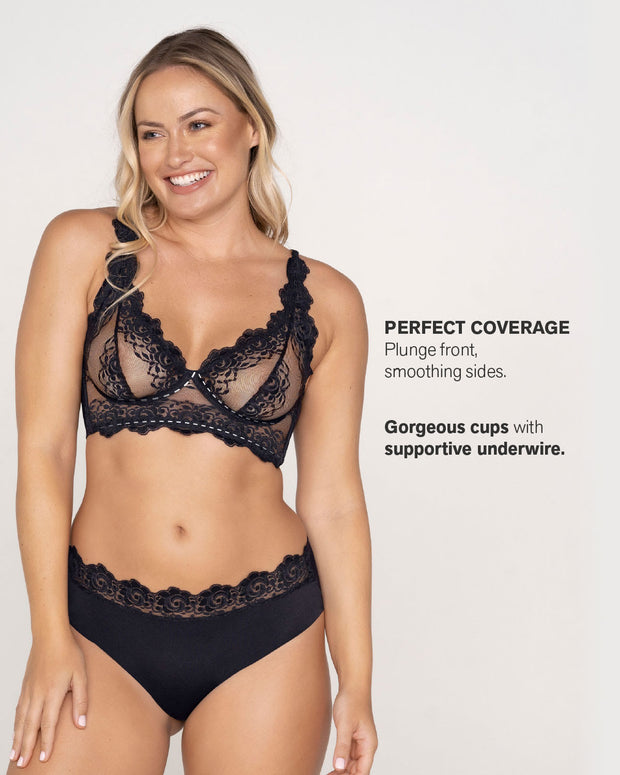 Sujetador tipo bralette en encaje y transparencias#all_variants