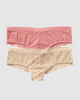 Paquete de 2 braguitas tipo culotte en encaje y blonda#color_s37-marfil-rosado