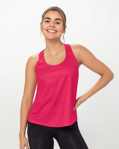 Camiseta deportiva de secado rápido y silueta semiajustada para mujer#color_351-fucsia