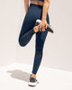 Legging deportivo de tiro alto sin costuras con fajón doble tela en cintura y mallas transpirables#color_588-azul